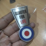 Vespa Lambretta Badge emblem Sticker Metal Mods Target Scooter Life Ulma