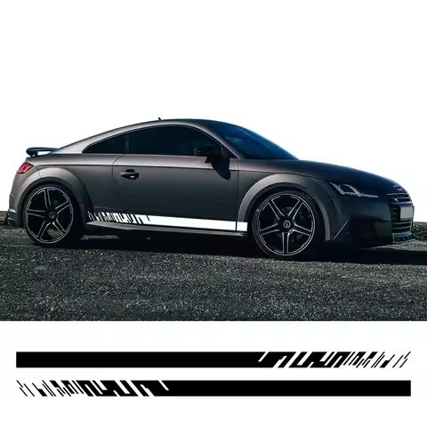 2pcs Car Body Side Stripe Stickers Racing Sport DIY Decoration Vinyl Decals For Audi TT 8N MK1 MK2 8