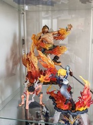 Megahouse POP max 海賊王 艾斯 薩波 路飛 火焰特效 Figure 模型