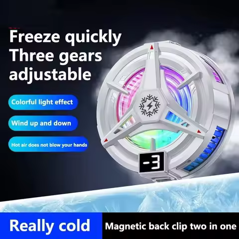 TL07 Semiconductor Phone Cooler 5V3A Powerful Cooling Magnetic & Clip 2-in-1 Digital Display for Gam