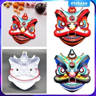 [Etekaxa] Oriental Lion Mask Classic Lightweight Decorative Facial Cover Lion Dance Mask
