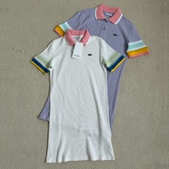 Lacoste 櫃子女式經典華夫格撞色彩色POLO裙連衣裙 Dress