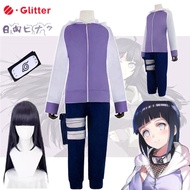 Anime Hyuga Hinata Cosplay Costume For Adult Women Girls Hoodie Jacket Pants Purple Wig Headband Suit Woman Carnival Party Ninja Costumes Props Full Set