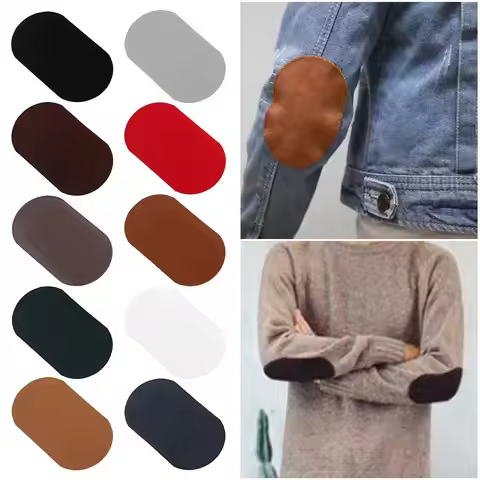 2Pcs Fashion Imitation Buckskin Stickers Clothes Patches for Clothes Elbow Iron on patch Leather Pan
