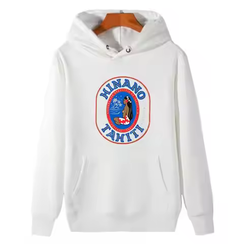 Classic Harajuku graphic thick sweater hoodie Hinano Beer Papeete Tahiti Polynesia Hooded sweatshirt