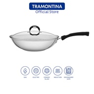Tramontina Solar Silicone 28cm Wok Pot , 18/10 Stainless Steel/Tri/3/Ply/Induction