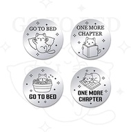 PH PandaHall 2pcs Funny Destiny Flip Coins GO to Bed Decision Coin One More Chapter Challenge Coin D