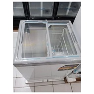[ Baru] Chest Freezer Box Polytron Pintu Sliding Kaca 100Liter Pcf129