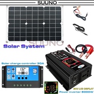 6000W Solar Inverter System  DC12V TO AC220V 3IN1 SET+18W solar panel+30A controller Solar Inverter 