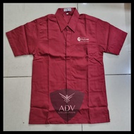 KEMEJA Akulaku Paylater Shirt Akulaku Paylater Maroon Short Sleeve Men's Uniform