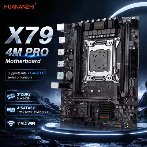 HUANANZHI X79 4M PRO X79 Motherboard COMBO KIT LGA 2011 Support Intel XEON E5 V1 V2 Series CPU DDR3 