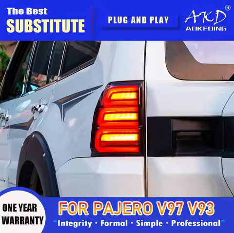 AKD Tail Lamp for Pajero v93 V97 LED Tail Light 2006-2020 V97 Rear Fog Brake Turn Signal Automotive 