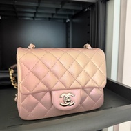 chanel minicoco美人魚粉 銀扣 方胖子