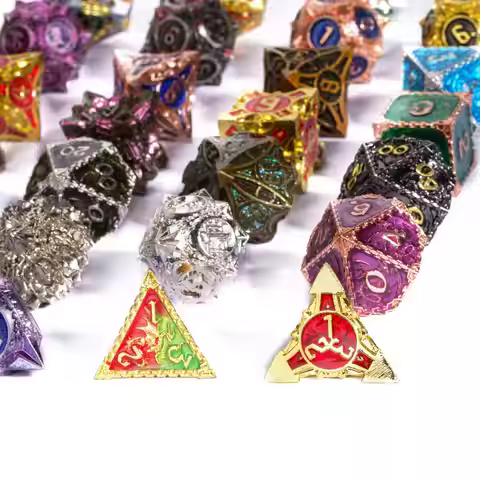 DND Bulk Metal Dices Random 1Pc D4 D6 D8 D10 D00 D12 D20 Variety of Styles Polyhedral Dice for Role 