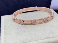 VCA鑽石手鐲18Ｋ玫瑰金Perlée sweet clovers bracelet, medium model /卡地亞