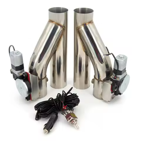2Pcs 2.0 2.25 2.5 2.75 3 inch SS304 Electric Exhaust Downpipe E-Cut Out Valve + One switch control k
