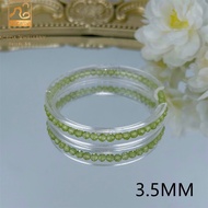 Baceda Natural 3.5mm peridot beaded bracelet