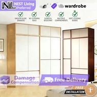 【NEST】Solid Wood Storage Tall Wardrobe and Top Cabinet HDB Organizer
