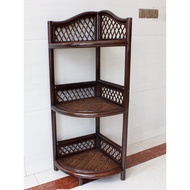 Corner Light-Colored Flower Stand Natural Indonesian Plant Rattan Woven Curved Shelf Partition Trian