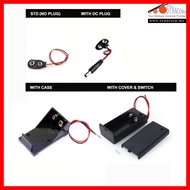 9V Battery Snap Holder c/w Dc Plug for Arduino 9 Volt Snapper Clip Connector Holder Clips Cover Swit