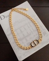 法國時尚精品Dior迪奧油滴字母粗鏈條時尚百搭短項鍊 頸鍊 代購非預購