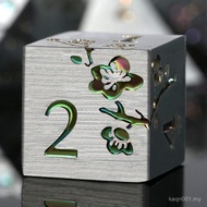 DNDND Rainbow Flower Metal Dice Set, 7 PCS Metallic Flowers DND Dice with Gorgeous Gift Case for D&D