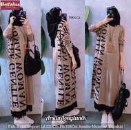 AZIZA LONG TUNIC BLOUSE MIDI TUNIK JUMBO RAJUT IMPORT HQ LD 120 CM FIT XXL