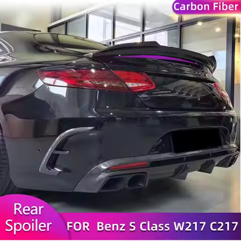 Carbon Fiber Rear Trunk Spoiler Wings for Mercedes Benz S Class W217 C217 S63 Coupe 2-Door 2015-2020