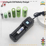 SUHU Lithium Battery Charger, Intelligent LCD 1 / 2 Slots 18650 Battery Charger, Portable Universal Fast Charging USB Battery Adapter