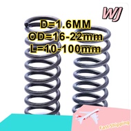 Compression spring, return spring 65Mn spring steel compression spring d6mm*D=1.6MM*OD16-22mm*L10-10