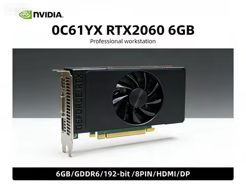 NVIDIA Turing 0C61YX GPU RTX 2060 6GB GDDR6 192-bit graphics card support HDMI DVI DP 8-pin for Desk