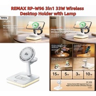 REMAX RP-W96 33W 3 In 1 Magnetic Wireless Charger Lamp Stand For iP16-12PM apple 7 6 Airpods Fast Ch