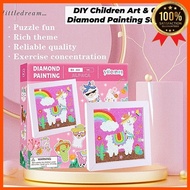 🇸🇬[SG Stock] DIY Diamond Painting Kids Birthday Christmas Gift Set Cartoon Sticker Keychain Solid Wood Frame