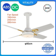 【VITALITY】32” E27 Socket Ceiling Fan With Light For Toilet DC Motor Ceiling Fan 24W LED Light
