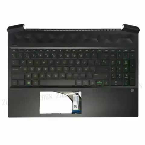 Y Laptop Latin/Spanish Keyboard FOR HP Pavilion 15-EC Palmrest Backlit Green NEW