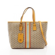 【二手】Tory Burch Gemini Link 兩用托特包，黃色，PVC塗層帆布，皮革，女士托特包，二手
