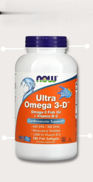NOW Foods, Ultra Omega 3-D, 600 EPA / 300 DHA, 180 Fish Softgels