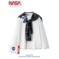 NASA WTAPS Knotted Plaid Shawl Stitching Two-Piece Long-Sleeved Sweatshirt Men Summer Autumn oversiz
