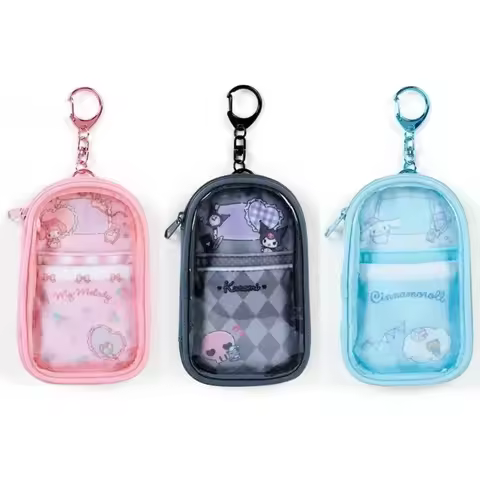 Sanrios Personalized Bag Accessories Anime Figures Melody Kuromi Keychain Pendant Backpack Keyring C