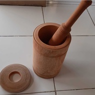 KAYU Quality Wood Mortar 1 Set | Wooden Lesung (1 Set Of Mortar &amp; Pestle)| Impact