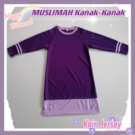 Muslimah for kids girl 🧕 MUSLIMAH Perempuan Long Sleeve 👍 BAJU KAIN JERSEY 👍D2