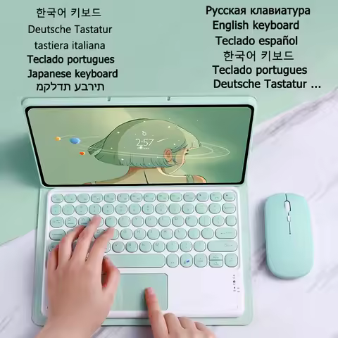 Keyboard for Redmi Pad SE Case 11'' 2023 Trackpad Keyboard for Redmi Pad SE Keyboard Case Russian Sp