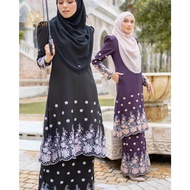 LUVLA Baju Kurung Riau Puffy Sulam Kenanga, Baju Raya 2022,Baju Kurung Sulam, Ready Stock, Nursing F