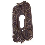 4" Pintu Kayu Plat Kunci Hiasan Kuningan / Brass KeyLock Plate - Daun