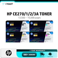 HP 650A CE270A CE271A CE272A CE273A Original Laserjet Color Toner Cartridge / BK 13.5k Pages / CMY 1