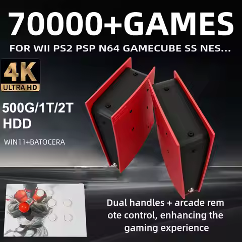 Game Console X2 70000+Classic Games 1T HDD Windows and Batocera 4K HD Output For WII PSP PS2 XBOX SA