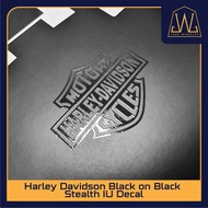 Harley Davidson Black on Black Stealth Motorcycle IU Decal