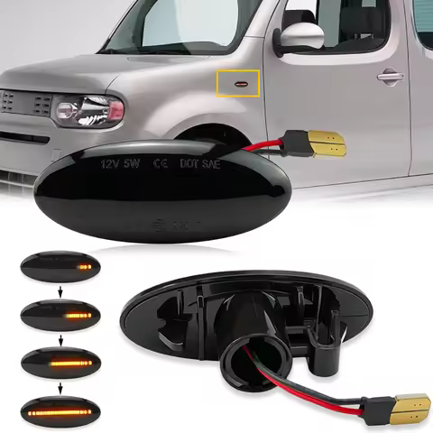 For Nissan X-trail Qashqai J10 Cube Juke Leaf Micra K13 Note E11 Car Side Marker Light Dynamic LED T