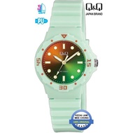 [Ladies Q&Q VR19J022Y Light Green Color Resin Strap Ladies Watch