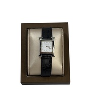 Hermes 銀Heure H 黑色鱷魚錶帶石英腕錶 HH1.201